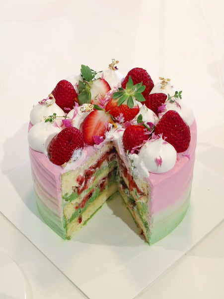 Strawberry Matcha Cream Cake