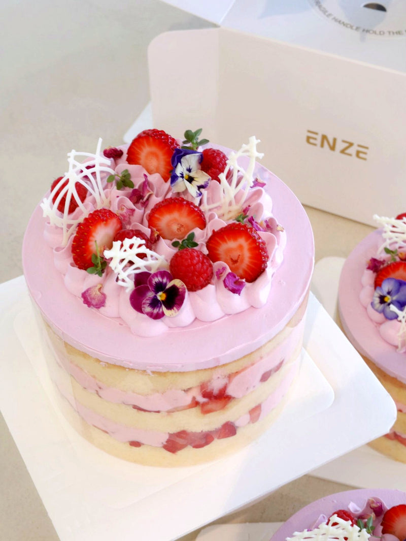 Strawberry Mochi Cake - ENZE
